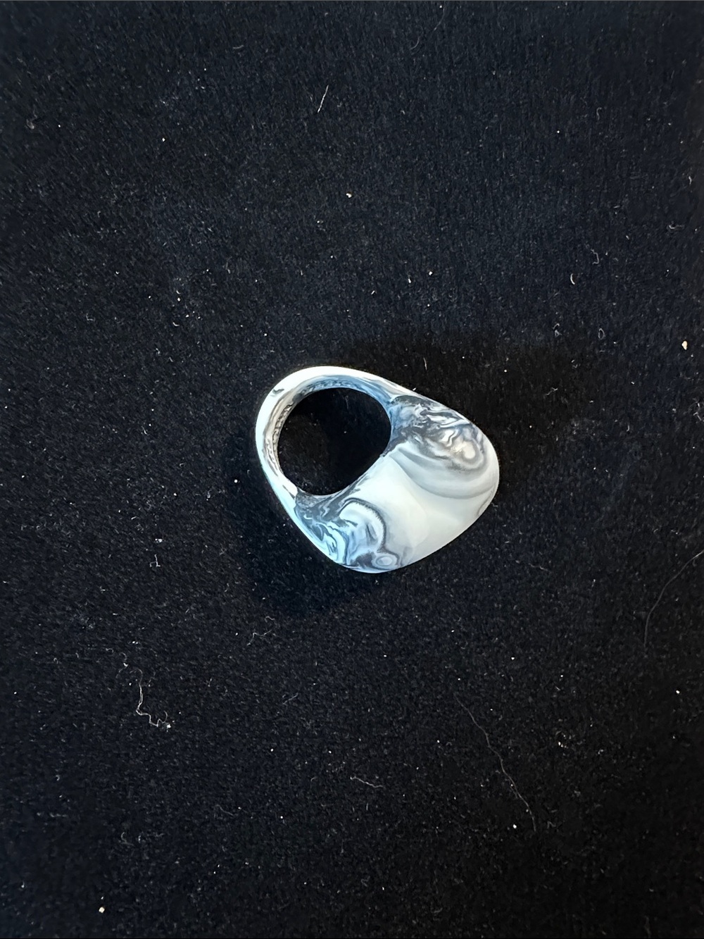 Dinosaur Designs Blue Marbled Resin Statement Ring